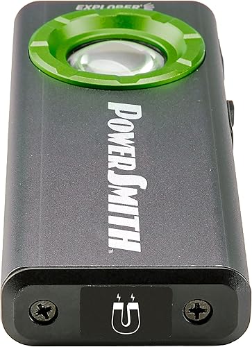 Miniatura 4 de POWERSMITH Linterna EDC recargable, banco de energía de 1200 lúmenes linterna plana delgada con carcasa de metal, clip de bolsillo magnético, cable