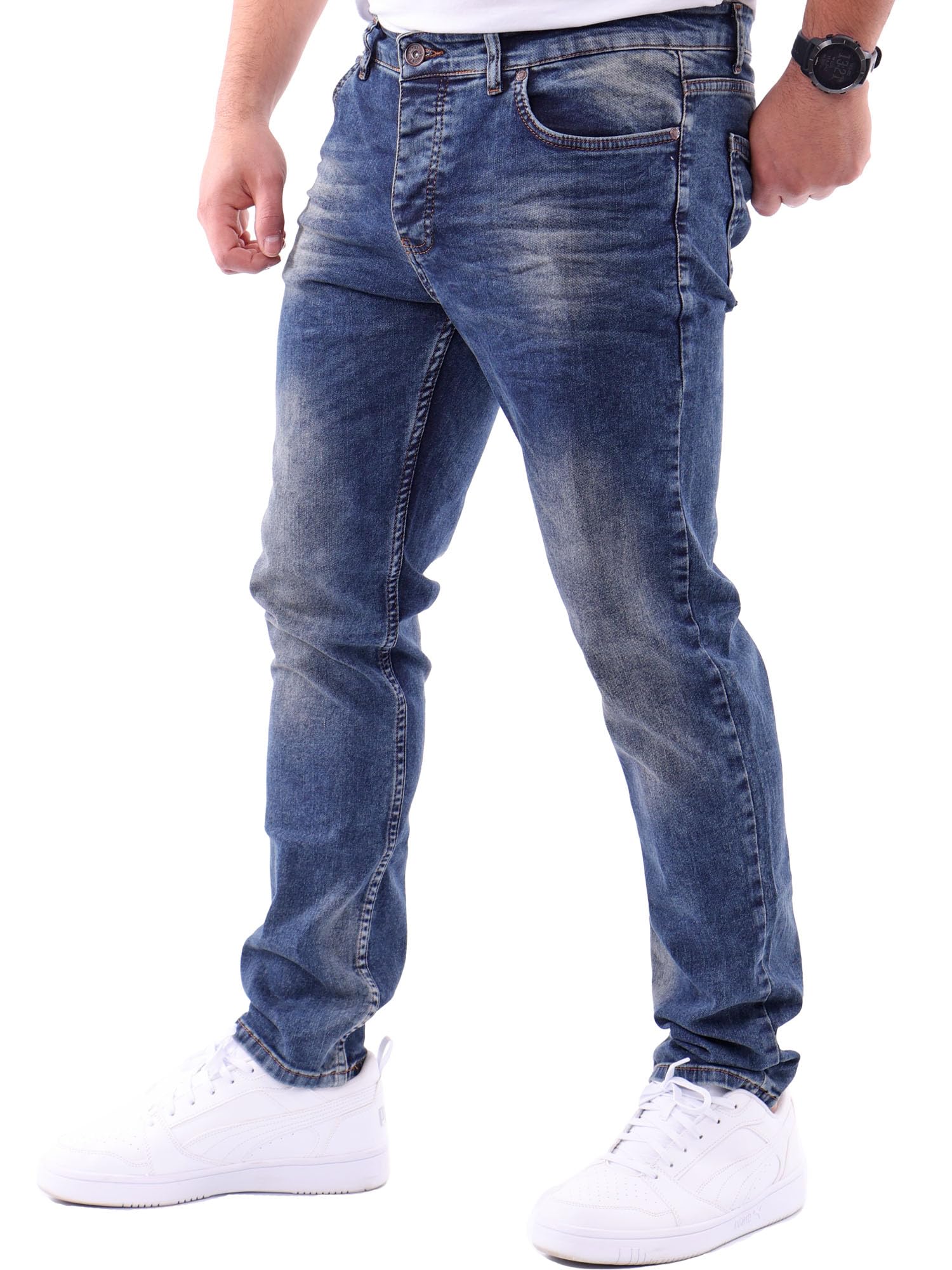 Reslad Jeans-Herren Slim Fit Basic Style Stretch-Denim Männer Jeans-Hose RS-2063