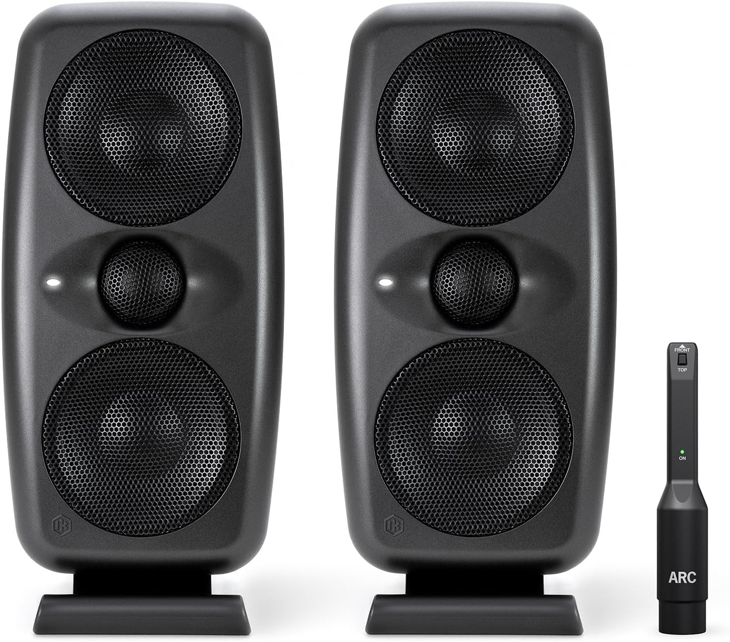iLoud MTM MKII - Pair of new generation compact hi-end studio monitors with built-in ARC room correction, speaker emulation, 100W power. Includes ARC calibration microphone. Black.