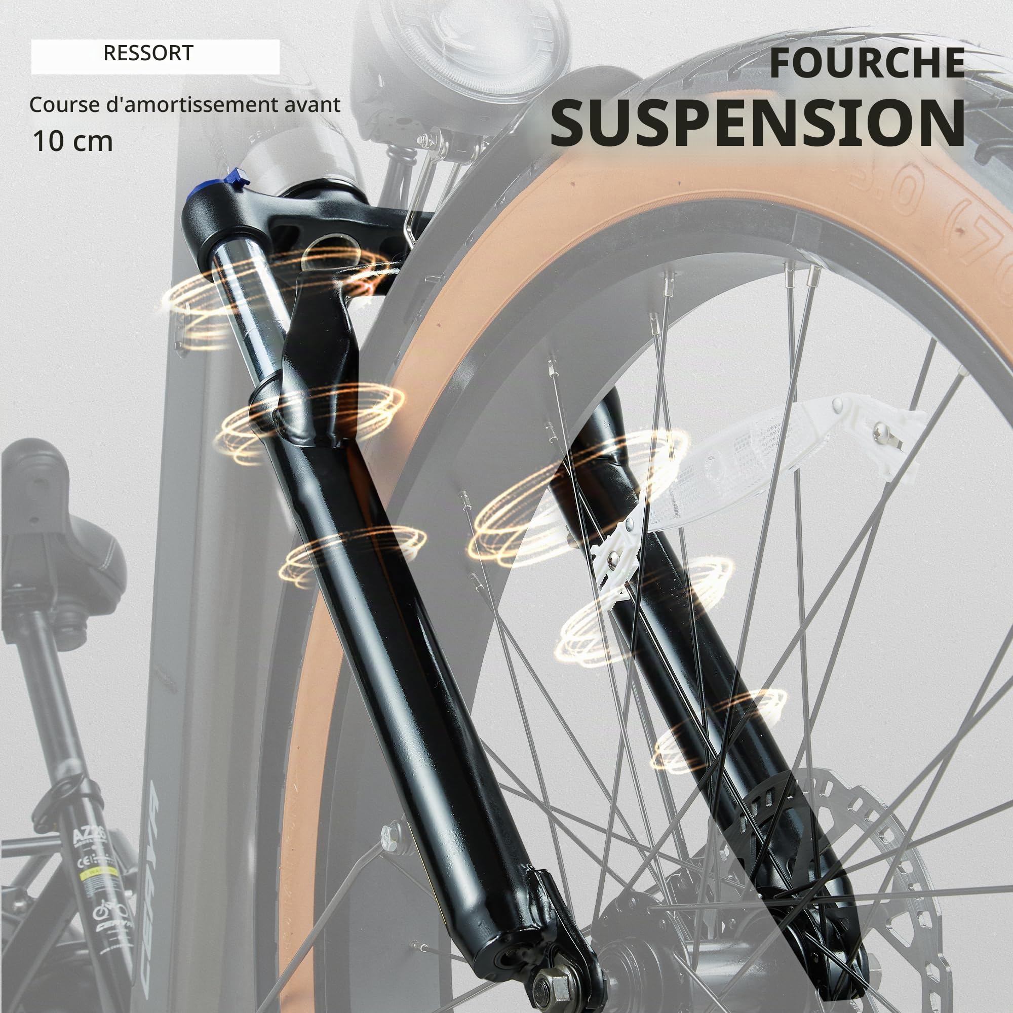 Vélo électrique 26 Pouces Ebike 48V20Ah Velo Electrique avec Potence réglable,7 Vitesses,Écran LCD HD,Suspension Avant,Autonomie 50-80 km