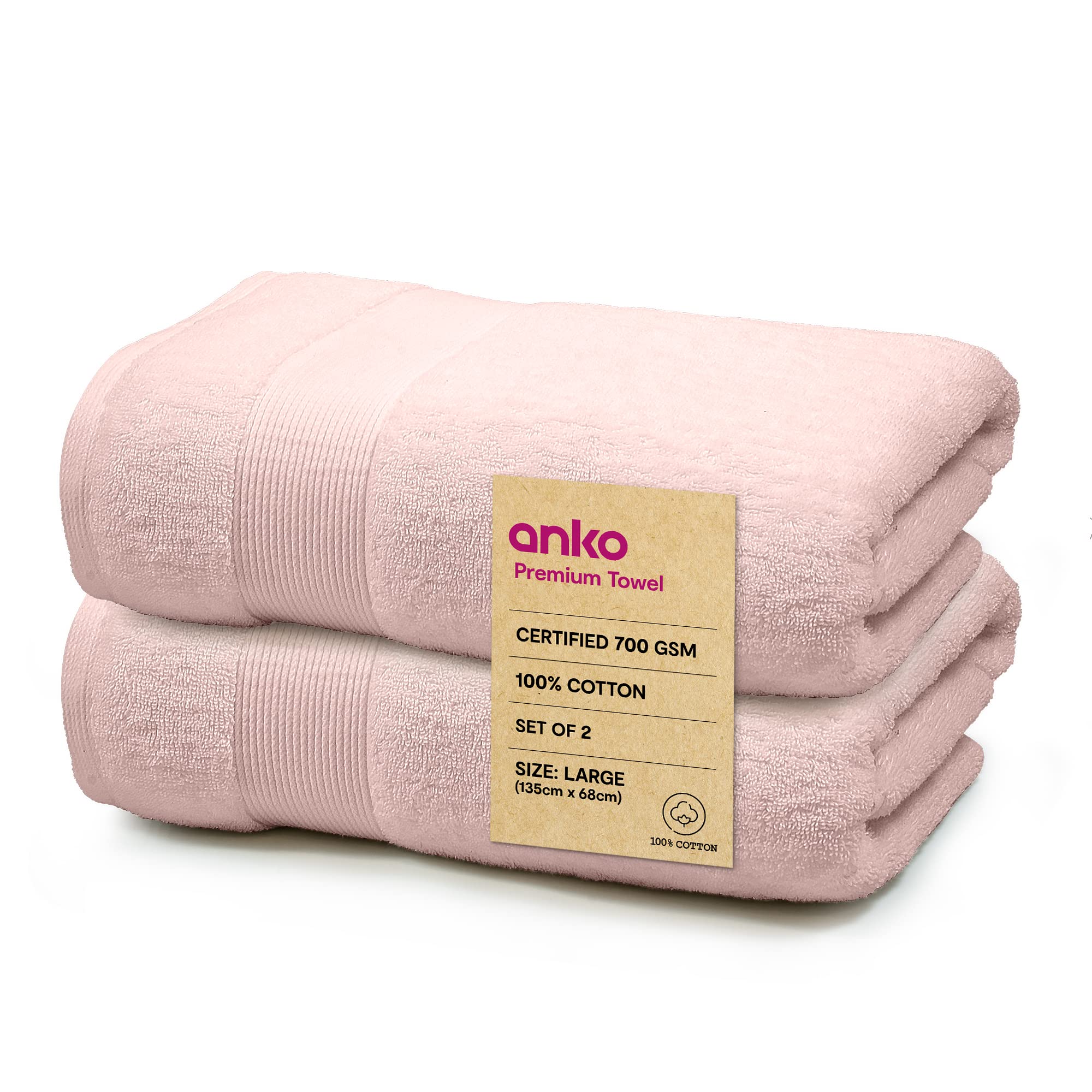 Anko Australia 100% Cotton 700 GSM Large Plush Bath Towel | Set of 2 | Super-Soft, Absorbent, Quick-Drying | Moss Green Towel for Men, Women & Kids | 135x68 cm |Travel, Gym, Spa Towel (B0C77N2S92) Amazon Price History, Amazon Price Tracker