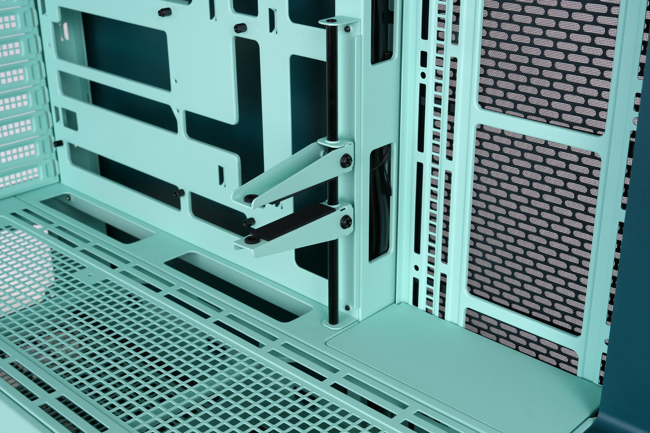 Thermaltake View 600 TG | Obudowa typu full tower E-ATX | Konstrukcja panoramiczna z 4 panelami ze szkła hartowanego | Kolor niebiesko-zielony (teal)