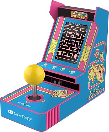My Arcade Ms. Pac-Man Joystick Player Arcade Classics, Juegos retro, Mini consola de videojuegos, 2 modos de juego, regalos de cumpleaños