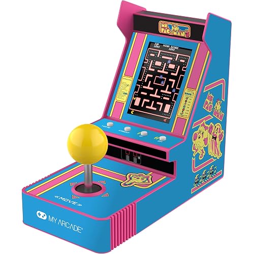 My Arcade Ms. Pac-Man Joystick Player: Arcade Classics, Retro Games, Mini Video Game Console, 2 Game Modes, Birthday Gifts