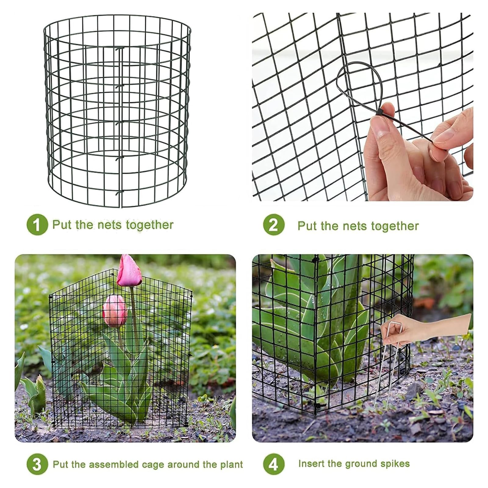 Animal Protect Plant Ca Pflanzenschutz aus Draht mit Erdspießen, Gartenabwehr zum Schutz von Pflanzen, Vetables vor Schädlingen, 42,8 x 33 cm, 10 Stück