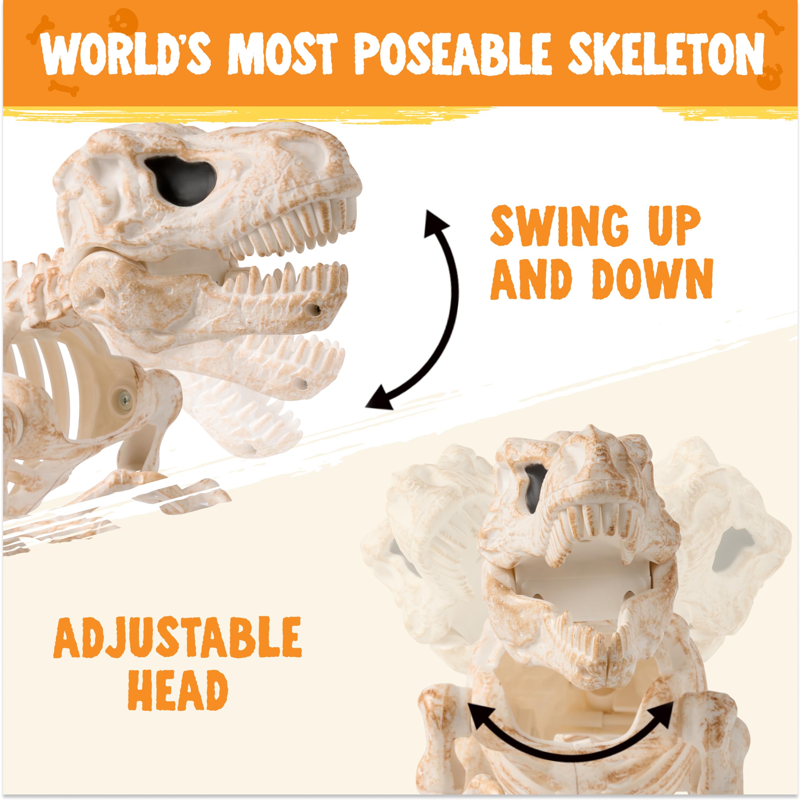 JOYIN 34 cm, scheletro T-Rex mobile per Halloween, osso di dinosauro realistico in plastica con articolazioni mobili, per casa infestata, decorazione da giardino e feste a tema dinosauri spaventosi
