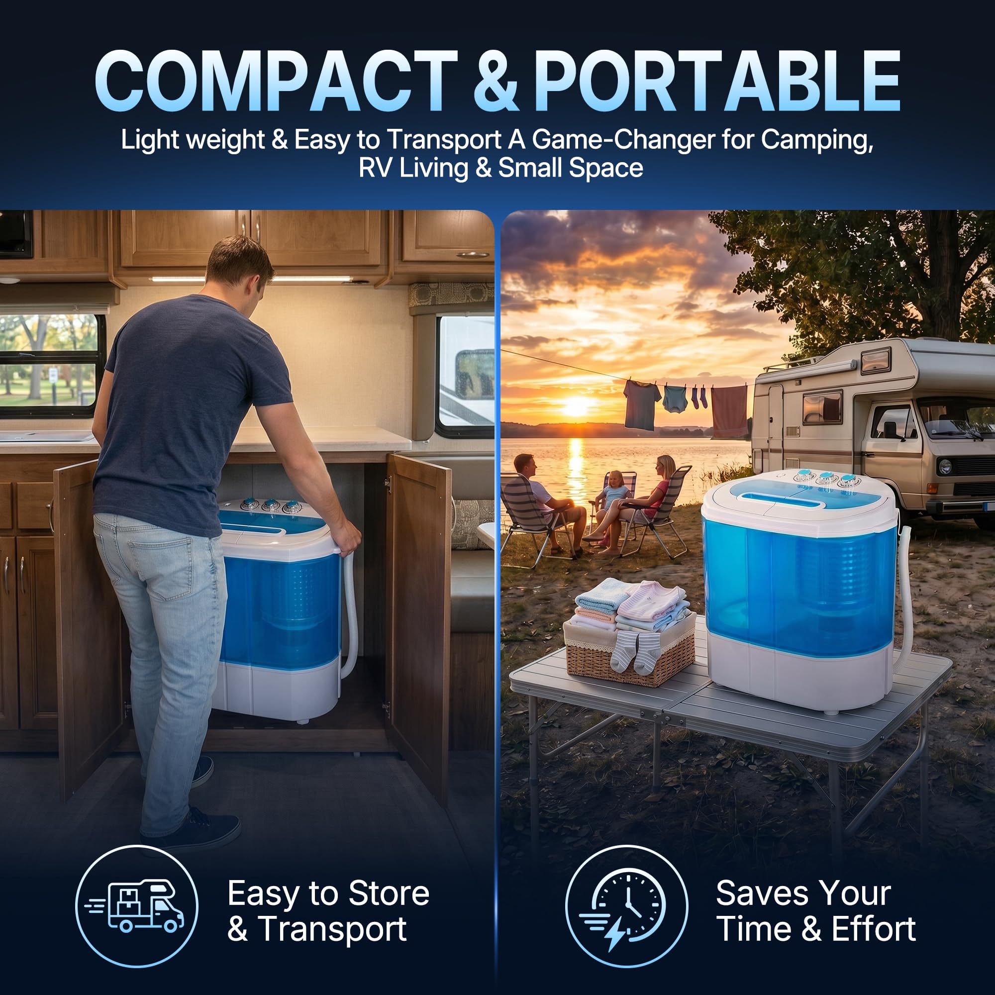 Amazon.com: ZENY Portable Clothes Washing Machine Mini Twin Tub