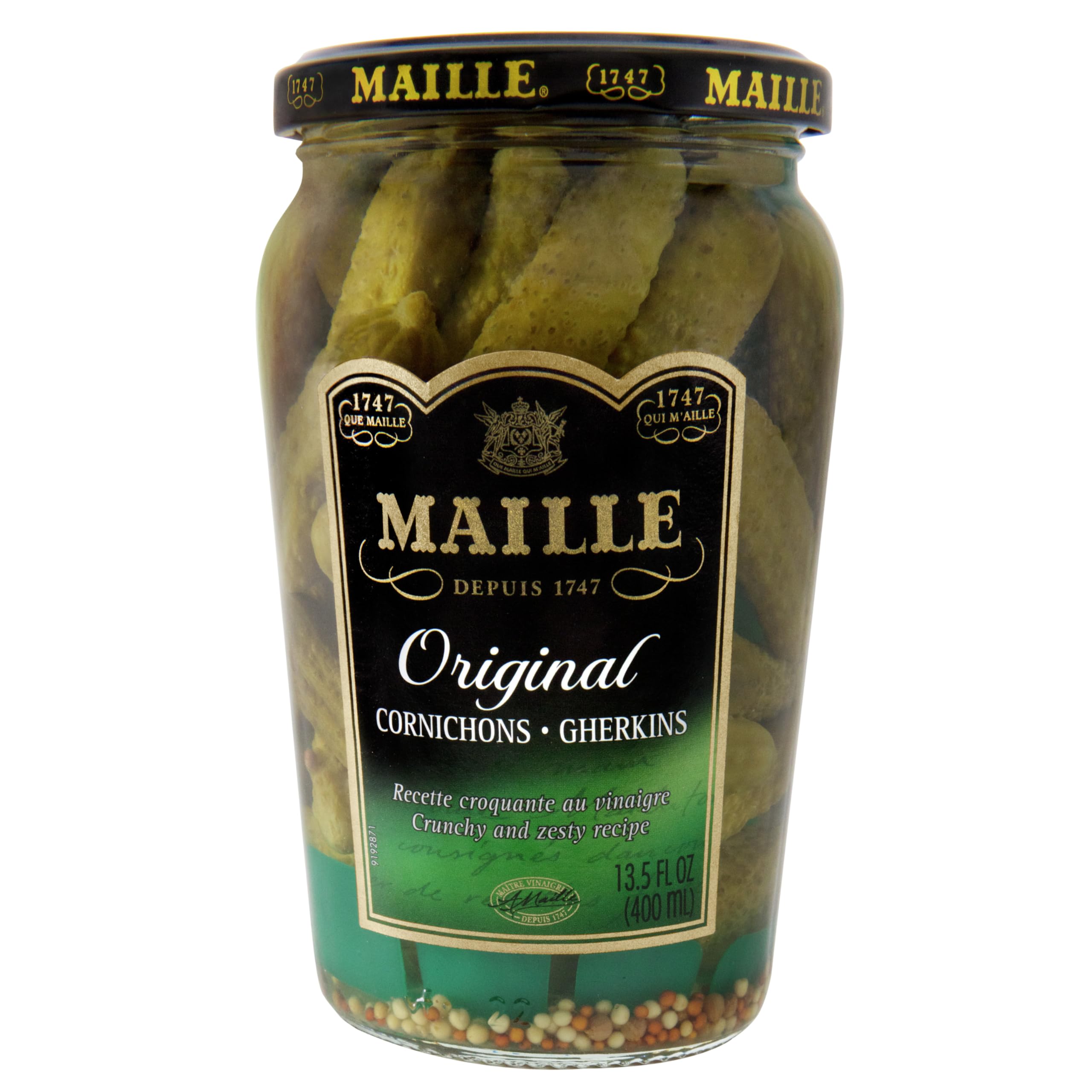 MailleCornichons Crunchy Extra Fins - Pickles 220g ( net weight : 400g)