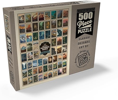 Miniatura 2 de 63 Parques Nacionales de Estados Unidos por Kenneth Crane póster vintage rompecabezas de 500 piezas de primera calidad fabricado en Estados Unidos