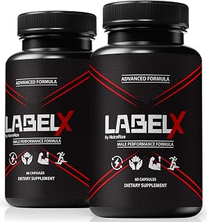 (2 Pack) Label X Capsules, Official Label X Muscle Formula For Men, Premium Male Support for Building Muscle and Endurance, All-Natural Labelx Performance Pills, Label X Muscle Review (120 Capsules)