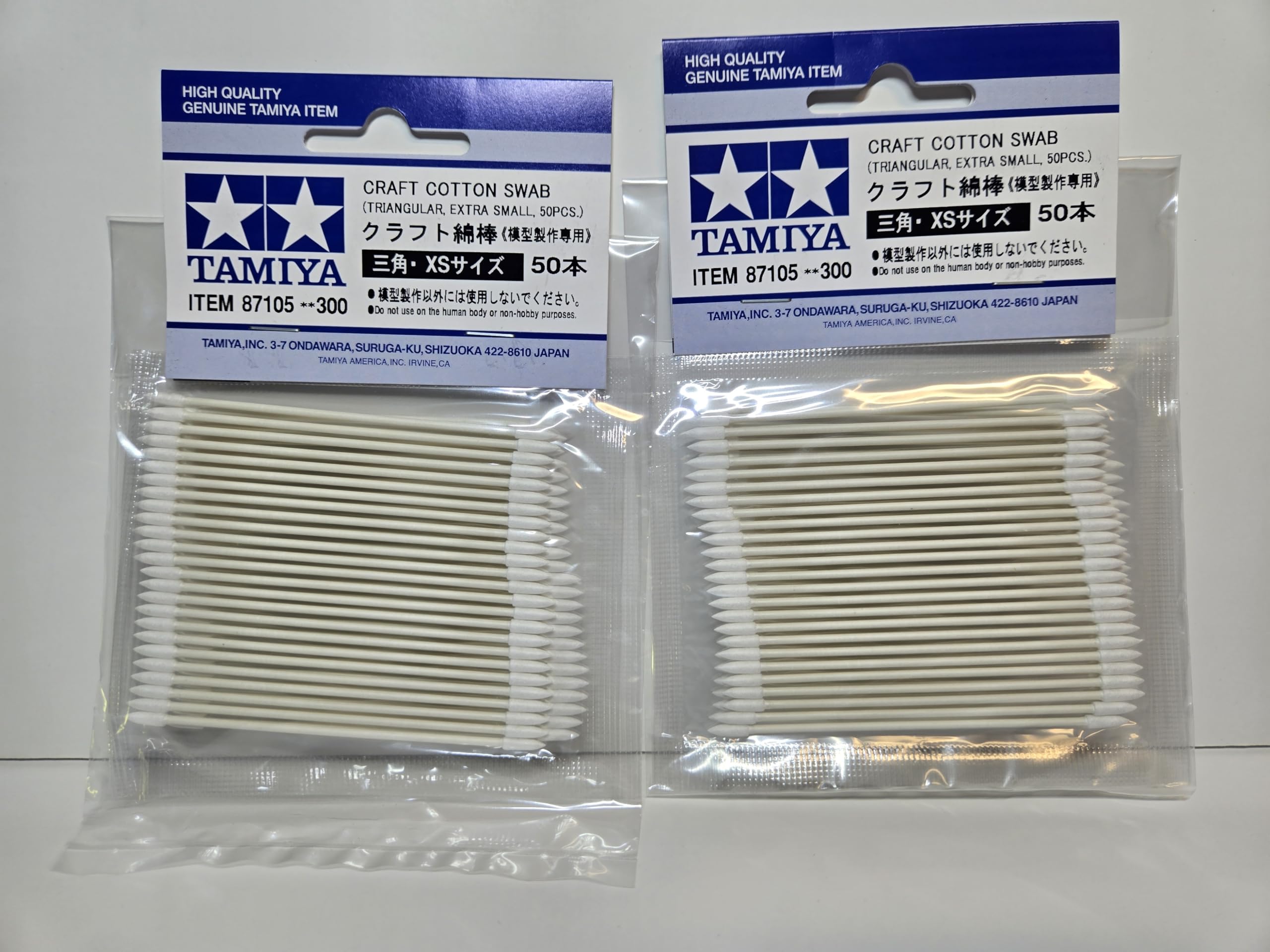 2 Pack Compatible with Tamiya 87105 Craft Cotton Swab Triangular Extra Small (100pcs) TAM87105 XSmall Triangle Modeling Hobby Building