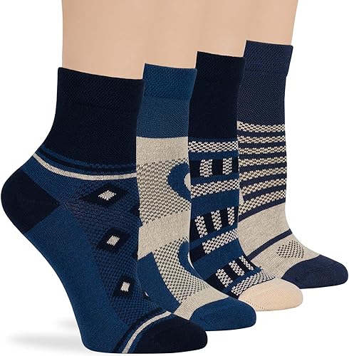 Miniatura 7 de 7BIGSTARS KINGDOM Calcetines tobilleros para diabéticos no vinculantes para mujeres-L-M-4 Pack-Multicolor