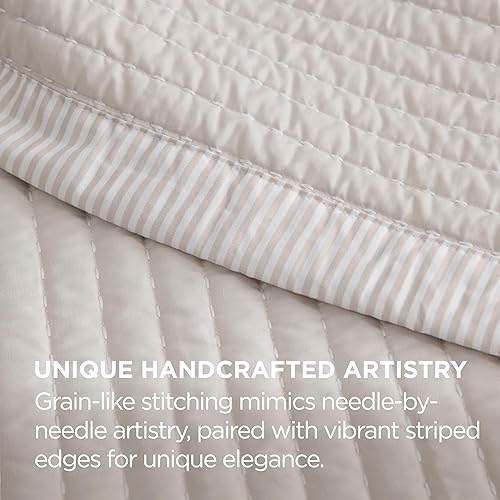 Vista 3 de Bedsure Colchas tamaño individual: juego de ropa de cama individual, colcha ligera con patrón de pana, juego de 2 piezas con colcha de 68 x 86