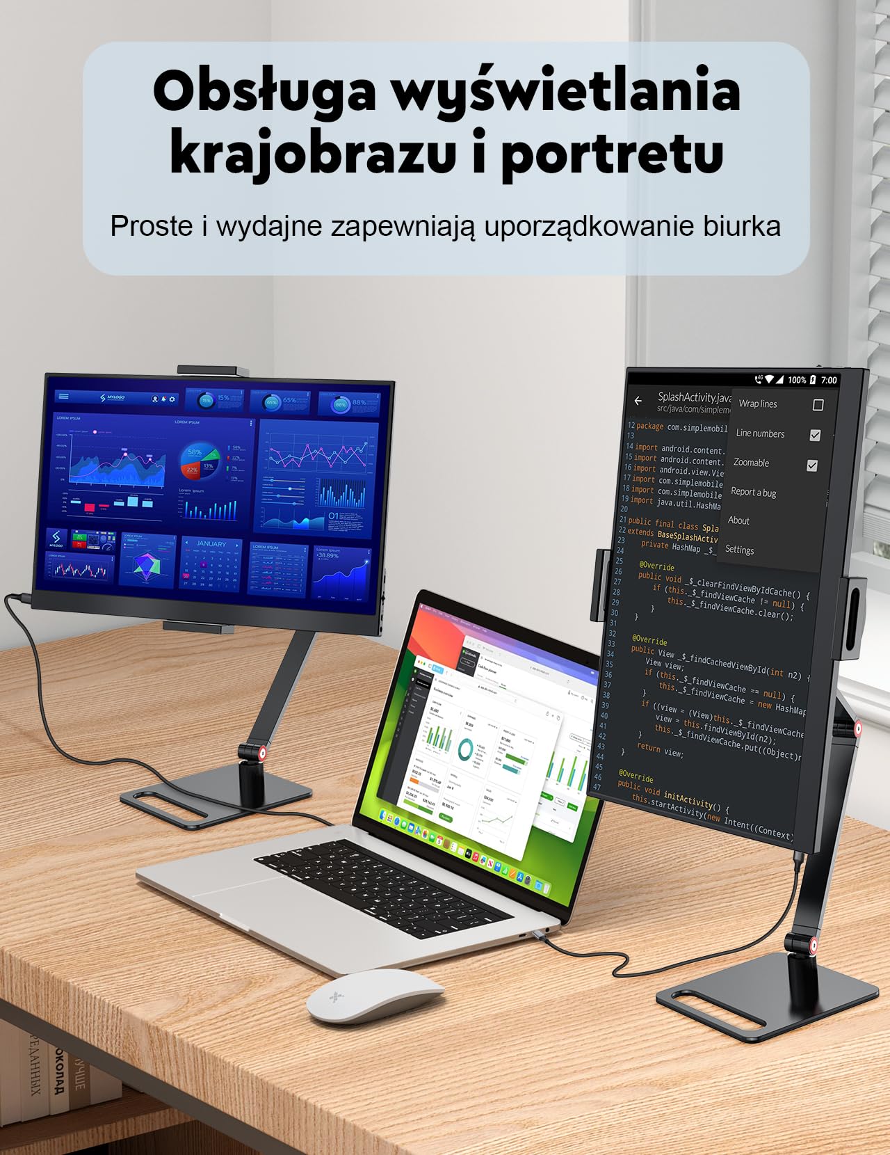 MAGICRAVEN Przenośny monitor 15,6" 1080p FHD laptop rozszerzenie monitor IPS Screen, monitor laptopa z głośnikiem, ekran do laptopa/komputera/telefonów/PS45/X-Bo z HDMI/USB C i uchwytem