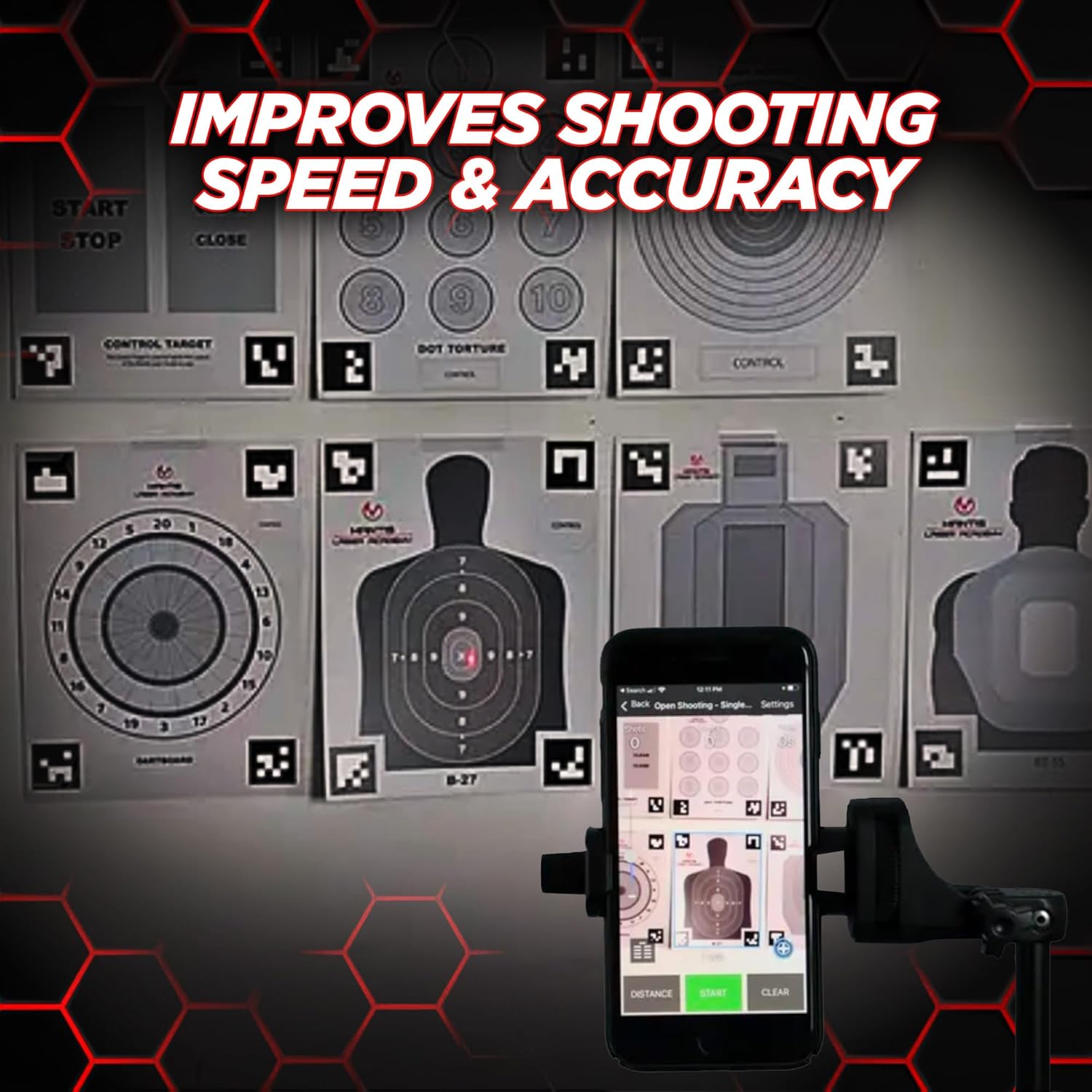 Mantis Laser Academy Training Kit for 9mm, 45 ACP, 380 ACP, 40 S&W | Dry Fire System for Target Practice | Free App, No Subscription | Includes Training Cartridge
