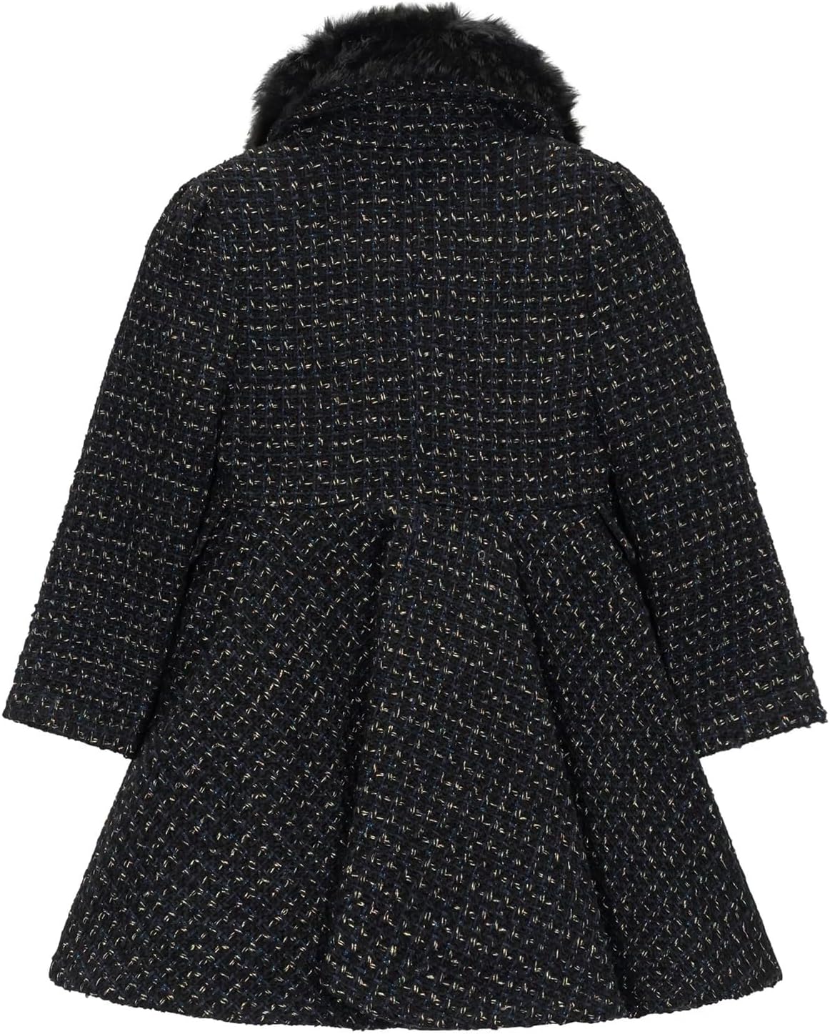 Rothschild Princess Coat w/Removable Faux Fur Collar Black/Silver Sparkle - 14