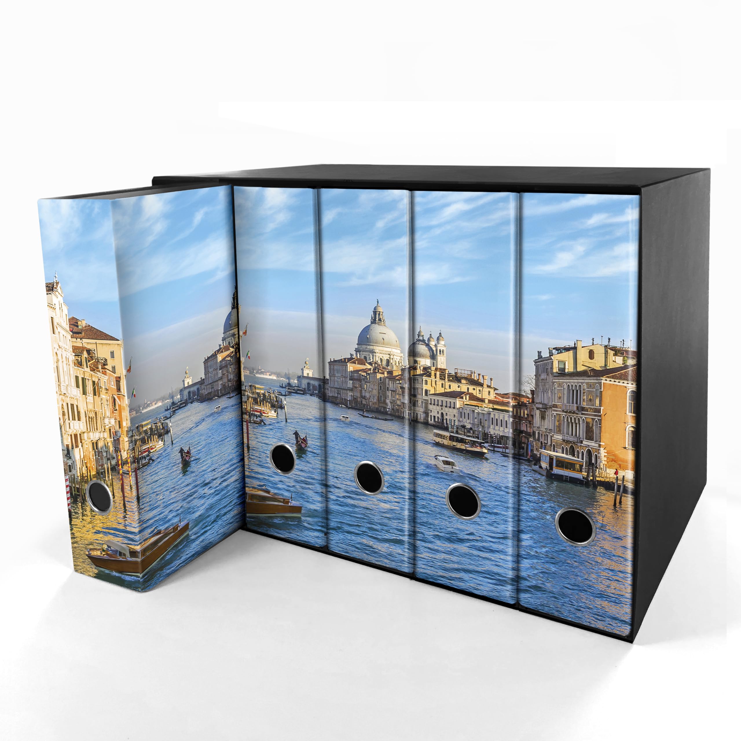Set da 5 raccoglitori ad anelli VENEZIA, CANAL GRANDE - Faldoni SHAREPRINTING (H31 con 2 anelli)