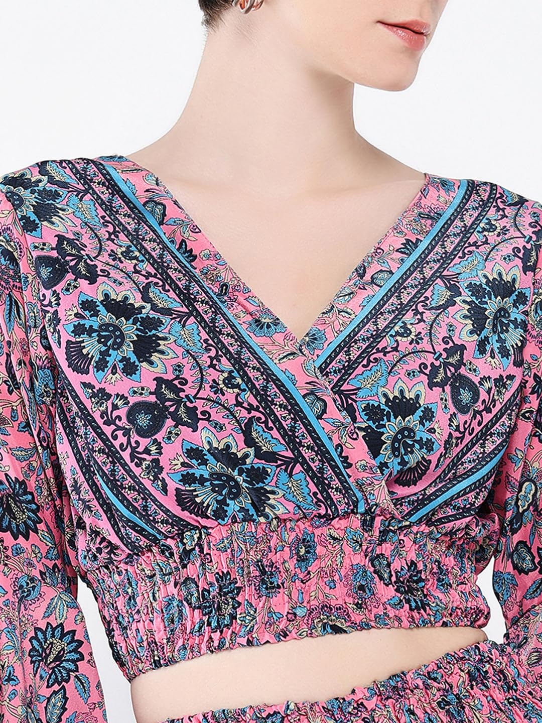 SHOWOFFFF Women's Pink Printed Co-Ords Set-DF-SL-63_Pink_XL 3