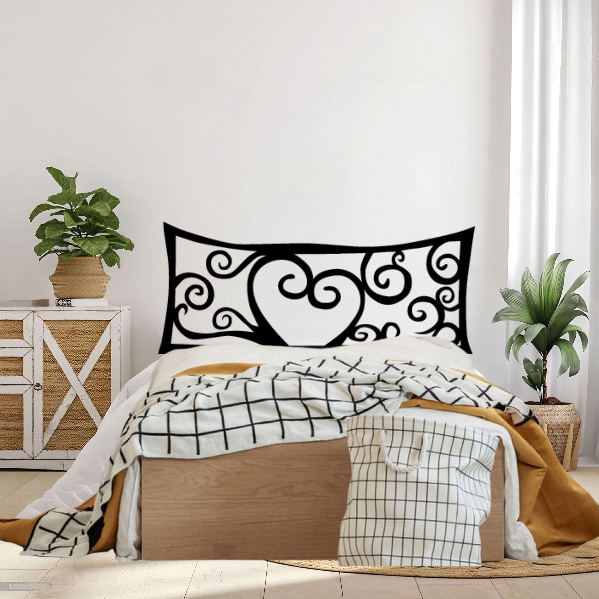 El Herrero Cabecero de Forja Corte Láser Alocado | Cabezal para Cama de Matrimonio e Individual | Producto Artesanal de España