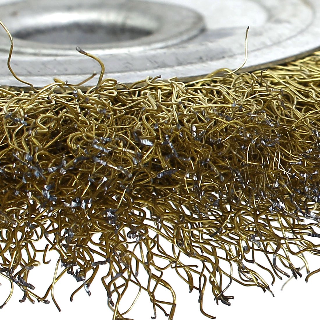 Aexit 16mm drills holes 100mm Dia Brass Plated Crimped Wire Wheel Brush Grinding Tool (3fd429bcb97e163580d2ff42ec2109c9)