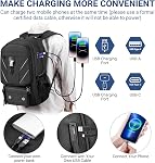Sac à dos pour ordinateur portable de voyage avec compartiment de chaussures, Sac anti-eau résistant avec USB Port de recharge