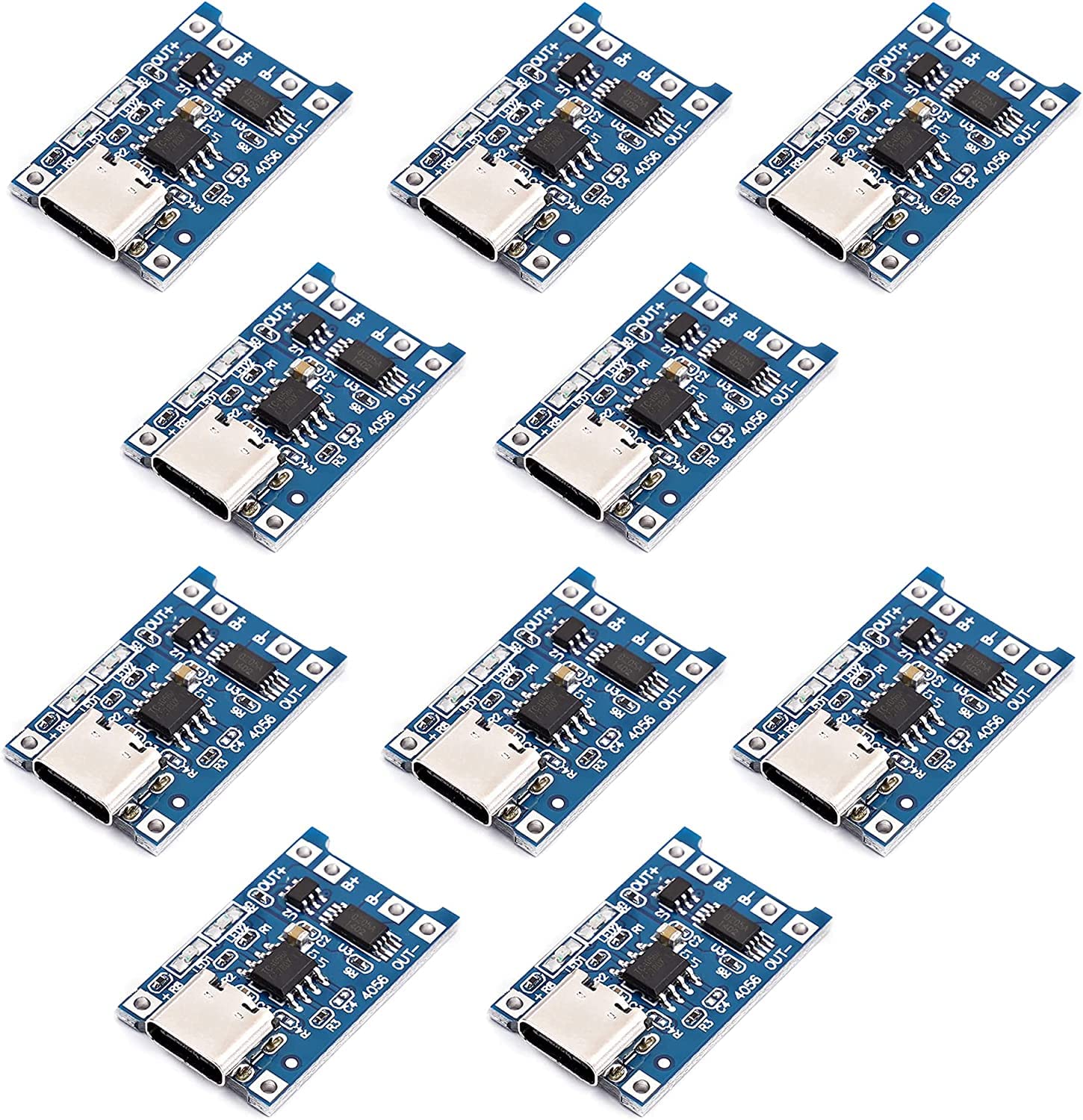 IDUINO 10pcs TP4056 Type-C USB 5V 1A 18650 Li-ion Lithium Battery Charger Module Charging Board 18650 Charger Module with Dual Protection Functions-image-40