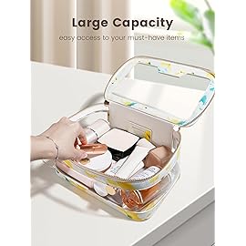 ROWNYEON Clear Cosmetic Bag Set, 2PCS Transparent Makeup Bag, TSA Travel Toiletry Bag Cosmetic Case Portable Make Up Organizer Bag,Green