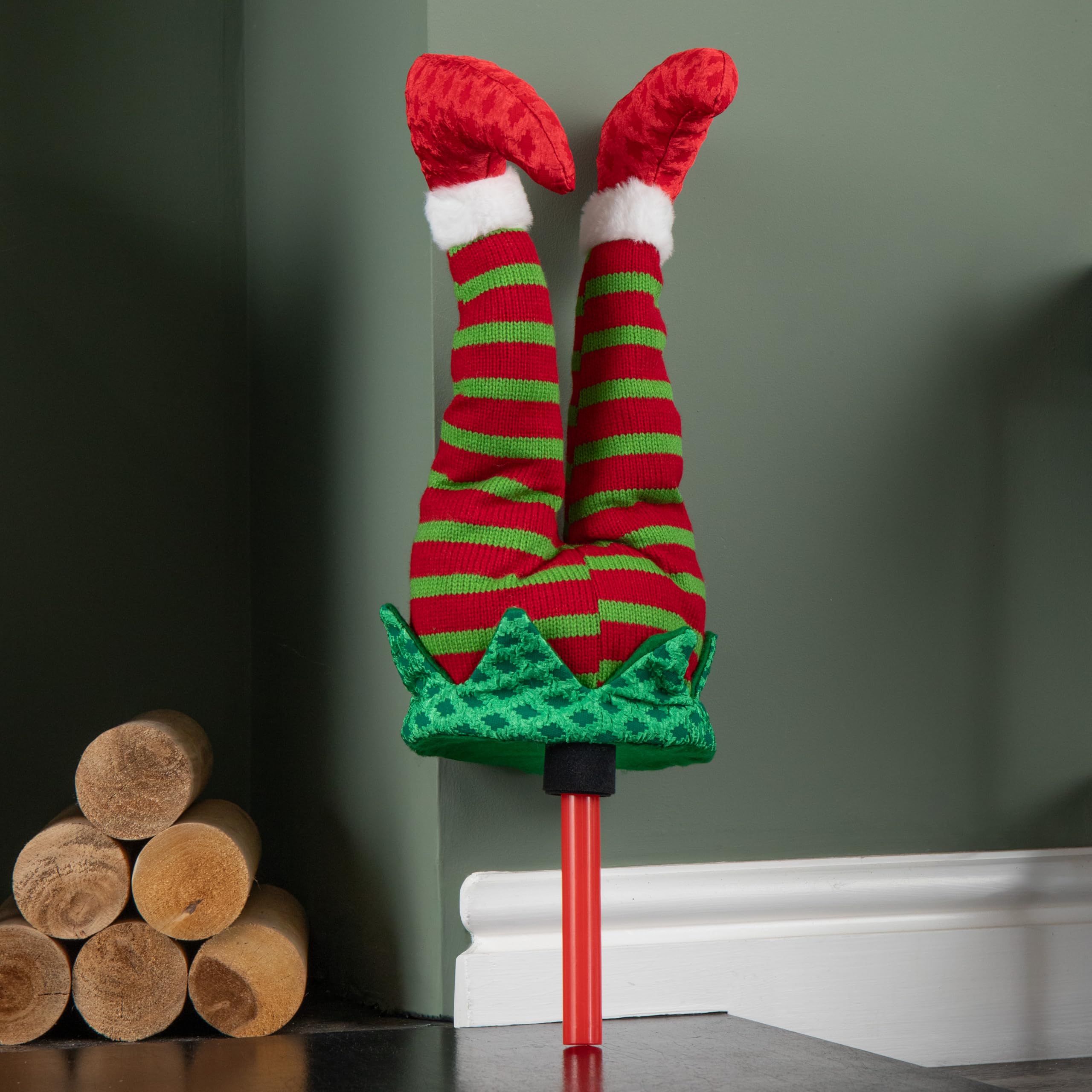 Light/Red/Green 55Cm Battery Operated Soft Animated Elf Kicking Legs Christmas Decoration