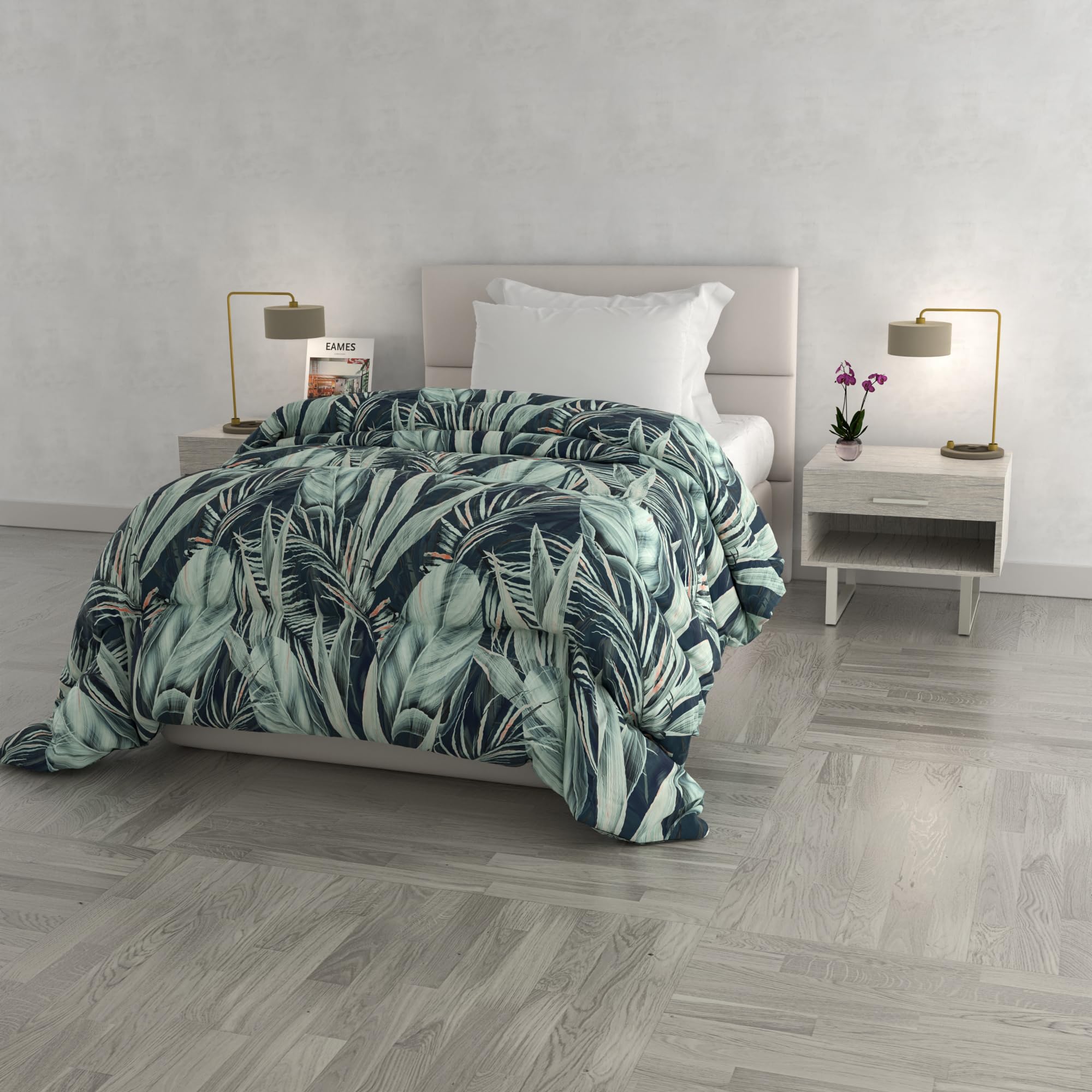 Italian Bed Linen Printed FASHION winter quilt, polyester, Tropical, 220x260cm