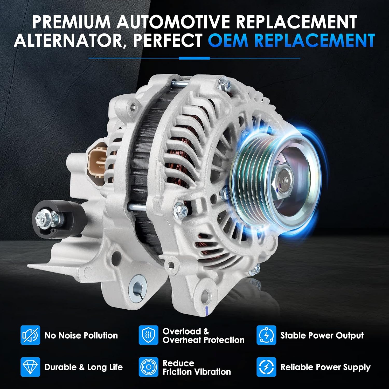 11176 Car Alternators Fit for Honda Civic Alternator 2006 2007 2008 2009 2010 2011 L4 1.8L Automotive Replacement Alternators 31100RNAA01, 31100RNAA012M2, A2TC1391, 400-48050