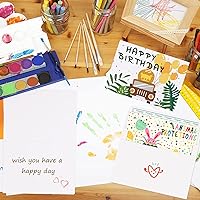 Vista 4 de Eupako Paquete de 50 tarjetas y sobres blancos en blanco de 4.125 x 5.5 - Cartulina plegada y sobres A2 - Autosellado para tarjetas de felicitación