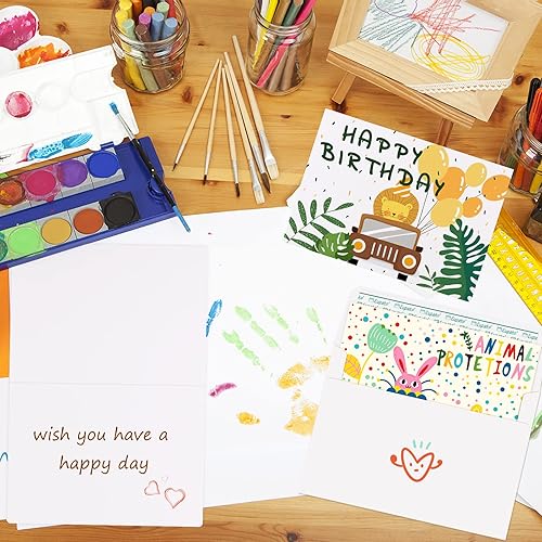 Miniatura 4 de Eupako Tarjetas y sobres blancos en blanco, paquete de 100 unidades, 4.125 x 5.5 pulgadas, cartulina plegada y sobres A2, autosellado para tarjetas