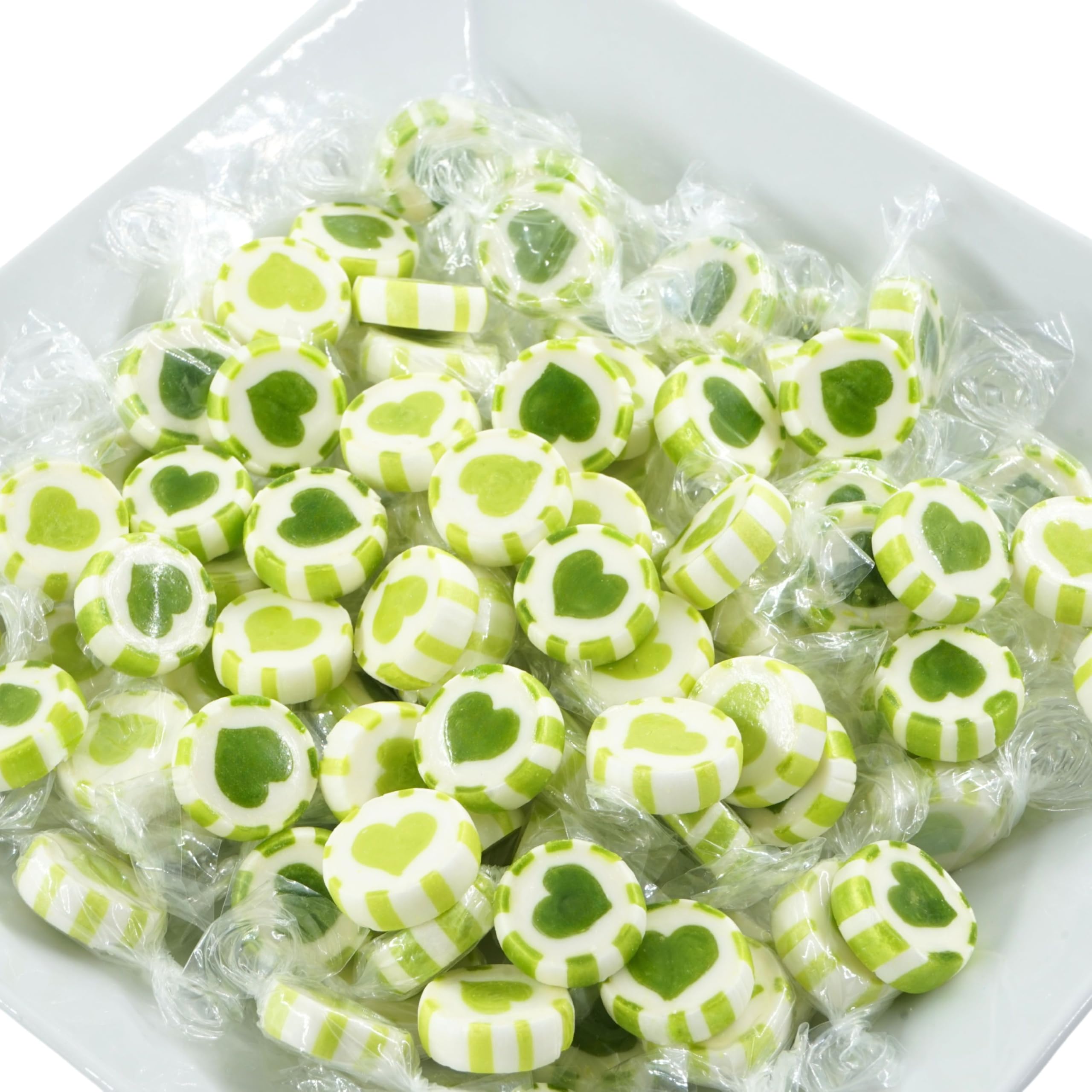 EinsSein Caramelos Corazón Verde-Blanco 5kg | Dulces en Forma de Corazón para Boda Bautizo Cumpleaños Comunión | Candy Bar Sweet Table Decoración de Mesa Regalos de Boda