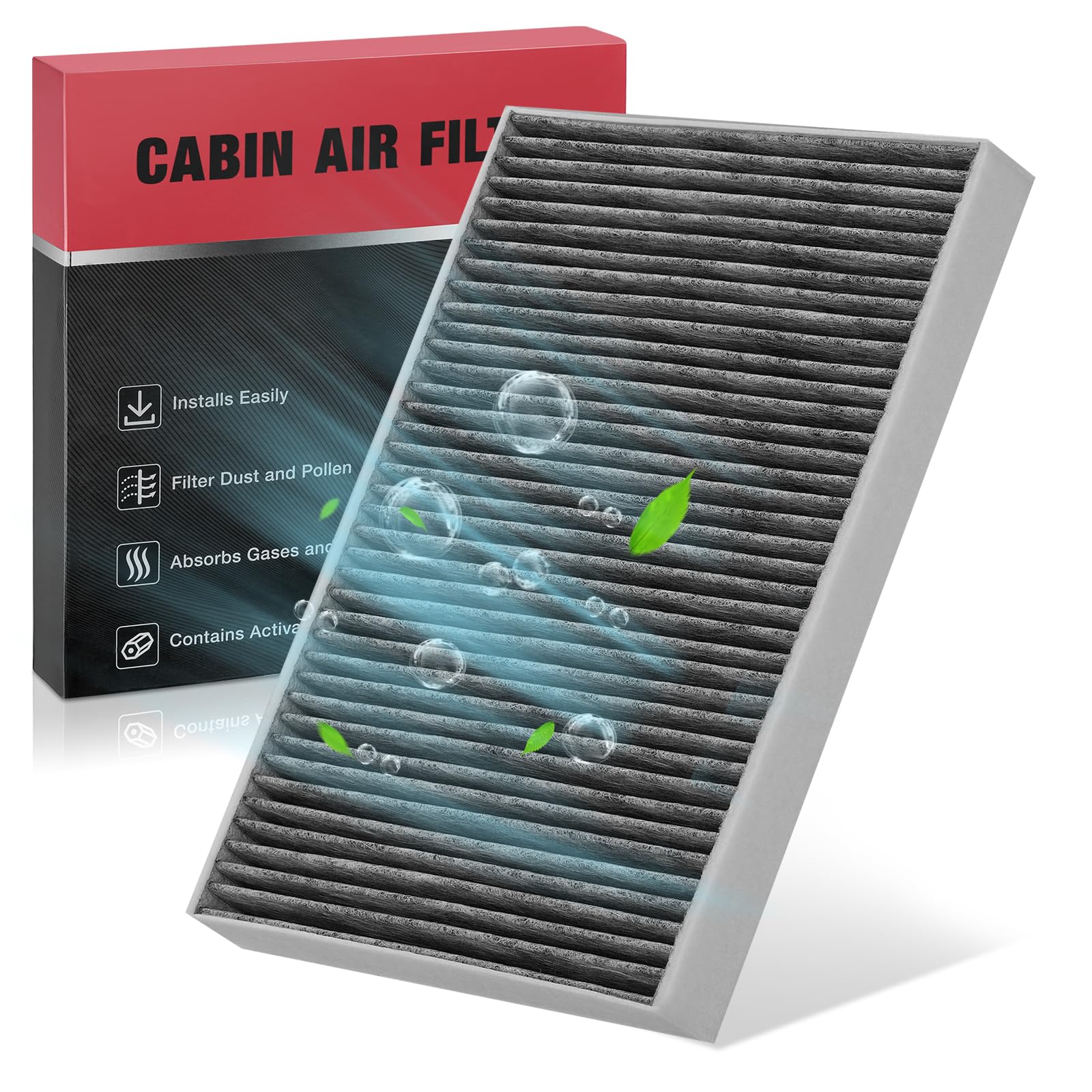 BDFHYK Cabin Air Filter with Activated Carbon Compatible with Audi Q5, Q5 PHEV, Q7, Q8, Q5 Sportback, A4/A6 allroad, A4/A5/A6/A8 Quattro e-tron, RS, RS5, S4, S5, Compatible with Porsche Cayenne, Macan
