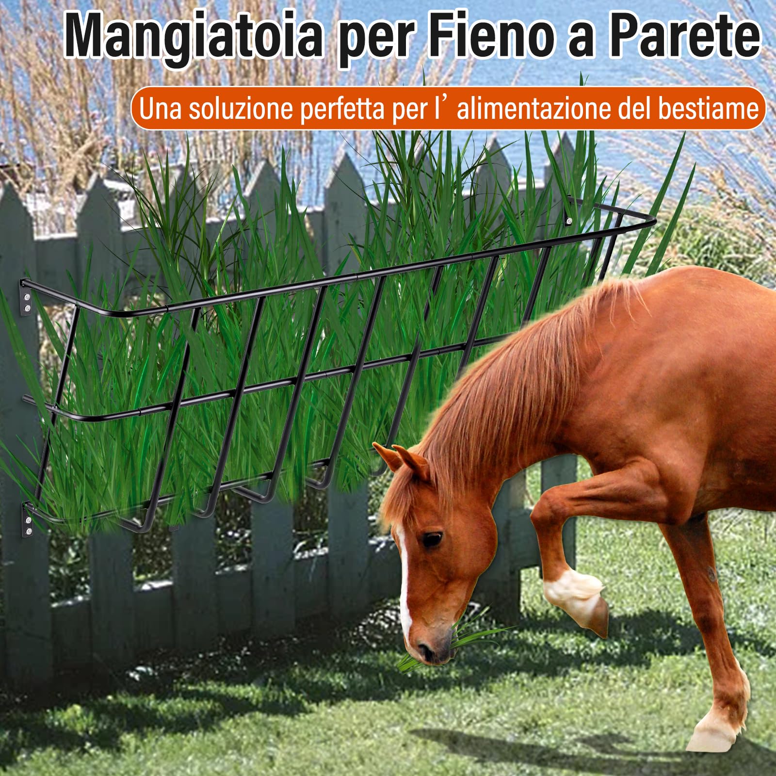 Mangiatoia Per Fieno di Capra Sovradimensionata, Mangiatoia Per Bovini Pensile Per Pecore e Cavalli, Facile da Installare In Azienda