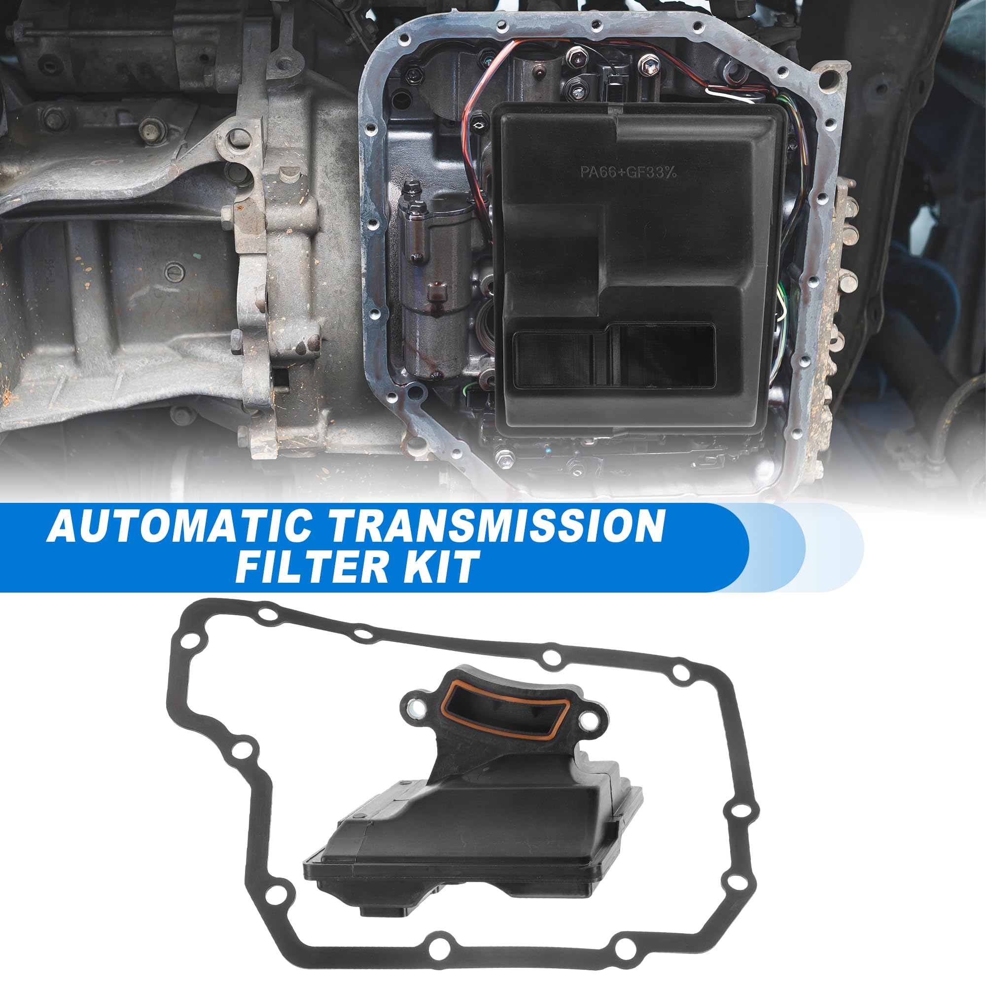 QUARKZMAN Kit De Filtro De Transmisión Automática Para Volvo S60 14-18 | 2 Pcs, Para Transmisiones Af40/Af21/Tf-80Sc/Tf-81Sc, Para Volvo Xc70/S80, Material Plástico/Caucho, Negro, Junta 11 Orificios