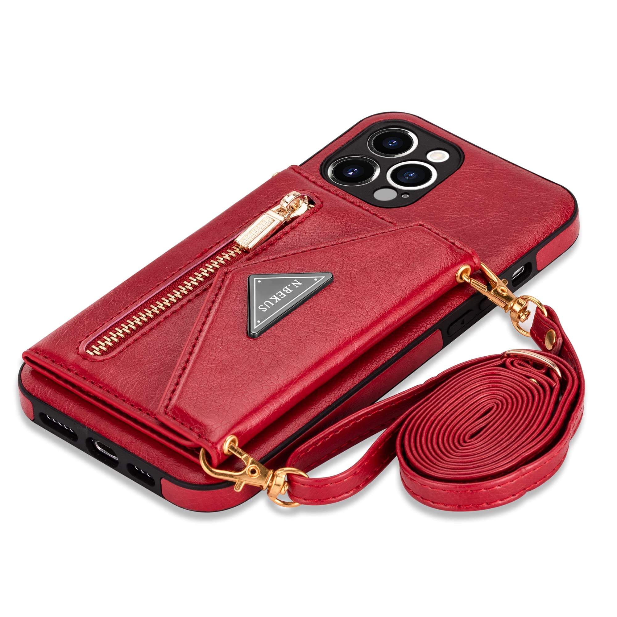 Custodia a portafoglio in pelle per iPhone 12 Pro Max (6,7