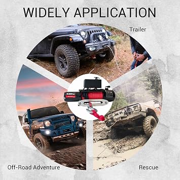 Chic Muse 13800lbs Electric Vehicle Winch, Waterproof IP67 85ft Red Synthetic Rope Truck Winch with Wireless Handheld Remote, 12V Power Winch for Towing UTV Off Road Vehicle