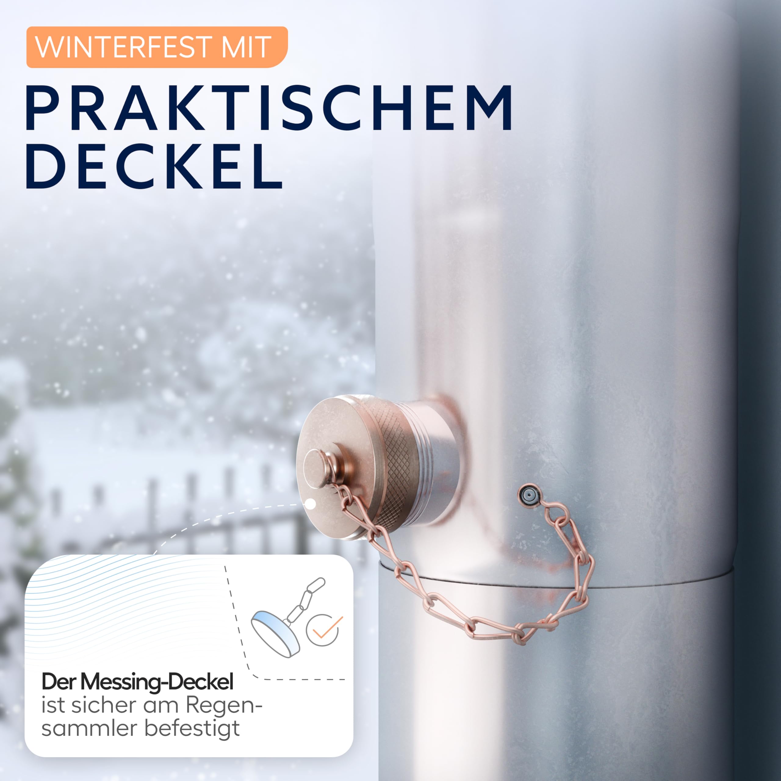 Regenwassersammler mit Sieb für Fallrohre 100mm | Langer 0,5m Schlauch | erhöhter Ertrag | Edelstahl | Fassanschluss | Fallrohr Regensammler | Regensammler für Fallrohr 100 Regentonne - Drei Eichen