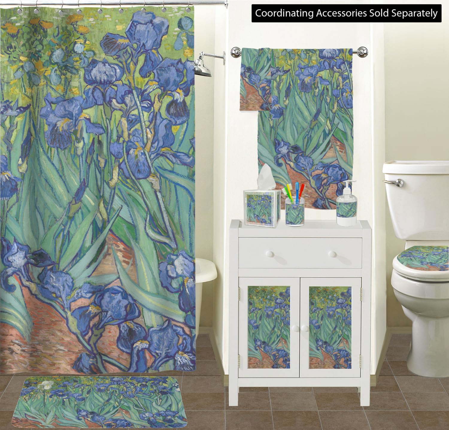 YouCustomizeIt Irises (Van Gogh) Toilet Seat Decal - Elongated