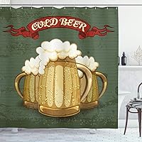 Vista 134 de Ambesonne Cortina de ducha de caballo, potente semental de Appaloosa, elegante estampado equino de campeón de sangre pura real, juego de decoración