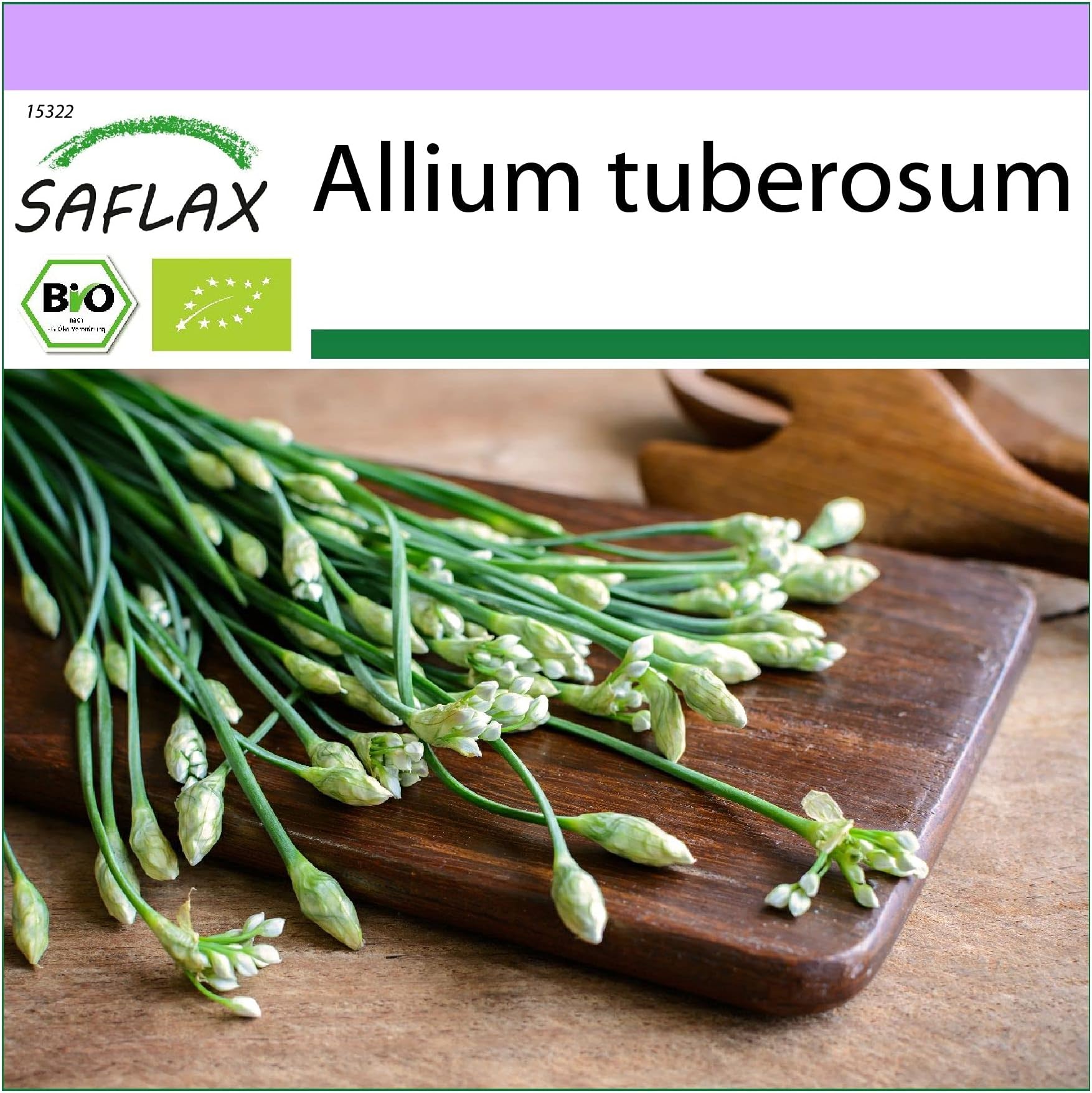 SAFLAX - Organic - Garlic-Chives - 100 Seeds - Allium tuberosum