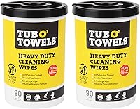 Vista 7 de Tub O' Towels, Toallitas de limpieza resistentes para múltiples superficies, 17,8 cm x 20,3 cm, bote de 40 unidades, elimina grasa, suciedad