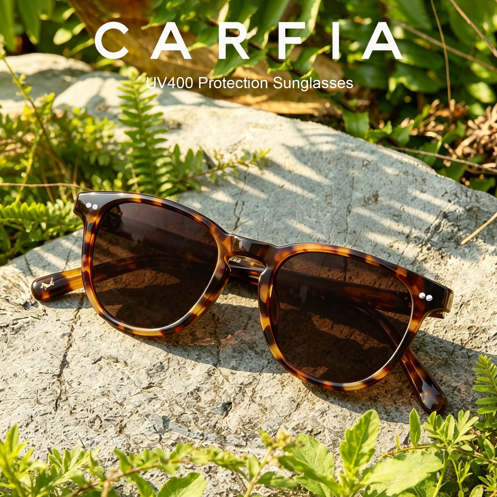 CARFIA Polaryzacyjne okulary przeciwsłoneczne w stylu vintage dla kobiet z małą twarzą, ochrona przed promieniowaniem UV, styl dziurki od klucza do jazdy na świeżym powietrzu, A/Żółw Ramka Brązowa