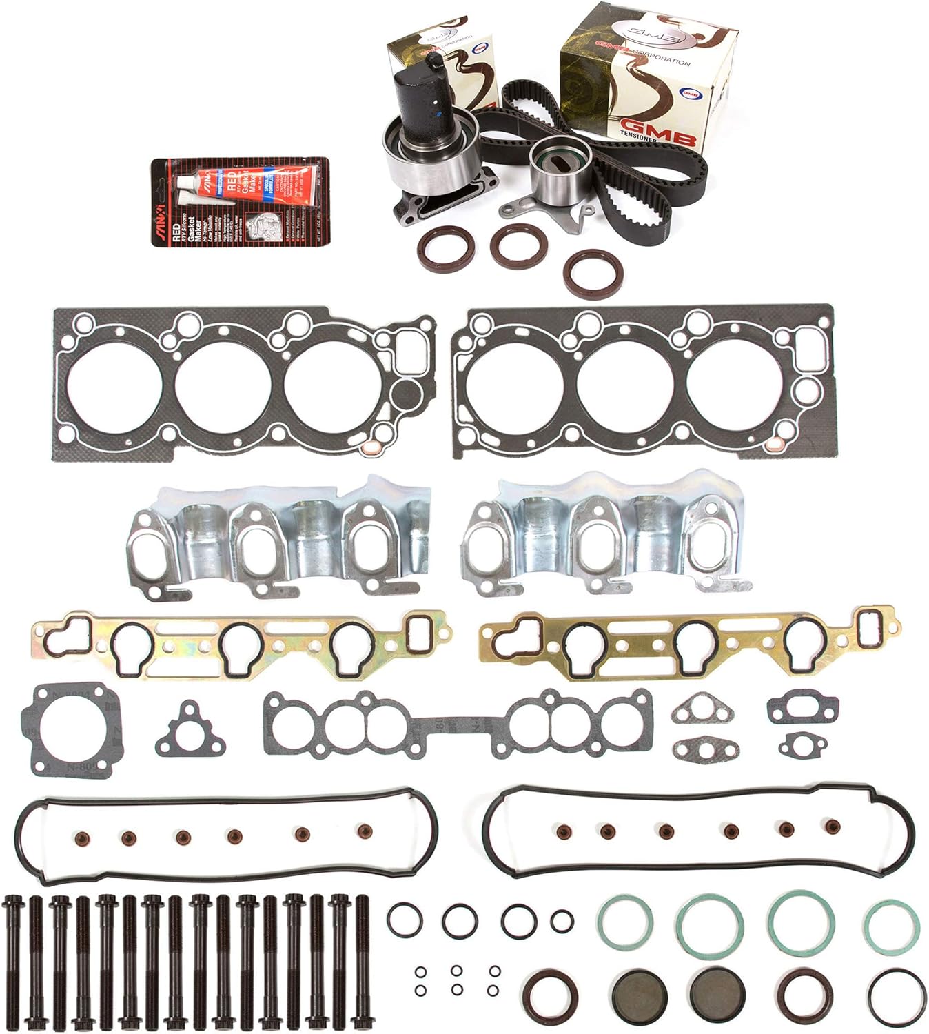 Evergreen HSHBTBK2030 Head Gasket Set Timing Belt Kit Compatible with/Replacement for 88-92 Toyota 4Runner Pickup 3VZE