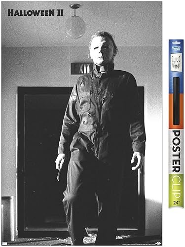 Trends International Halloween II - Póster de pared de Michael Hallway, 34 pulgadas de largo x 22.4 pulgadas de ancho, paquete de póster y clip