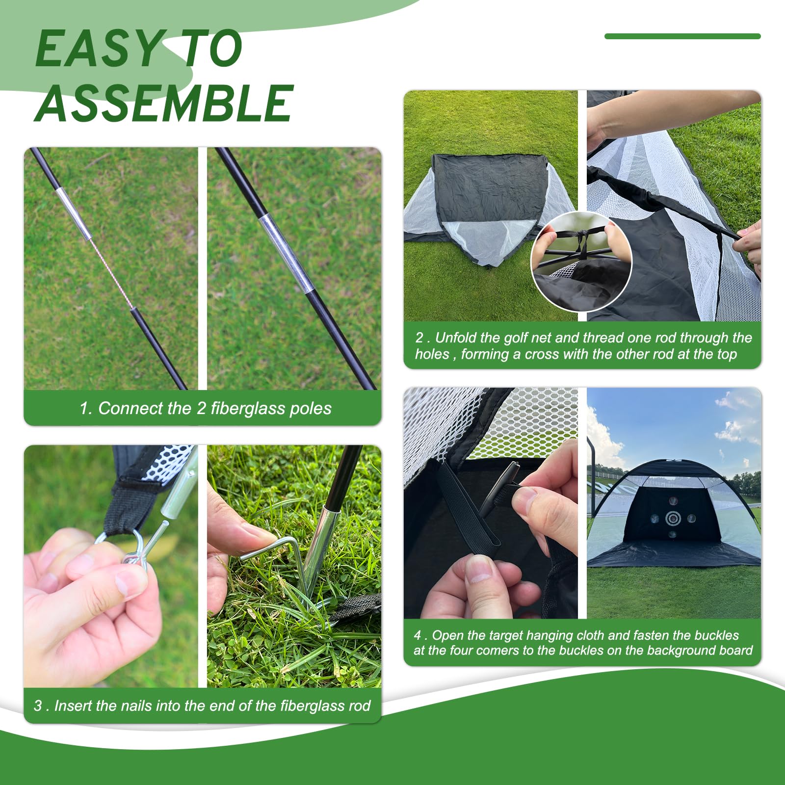 Golf Net, Golf Practice Net with Golf Hitting Mat, Home Golf Hitting Aid Nets for Backyard Driving Chipping Swing Training with Target/Balls/Tee/Bag Golf Accessories Gifts for Men/Golf Lovers