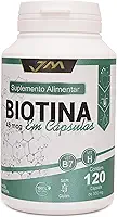 Biotina Pura 120 Capsulas Vitamina B7 JM Suplementos - Cabelo Pele Unha Vitamina Para Homens e Mulheres Firmeza