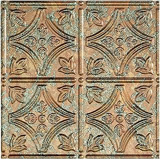 FASÄDE Traditional Style/Pattern 1 Decorative Vinyl Glue Up Ceiling Panel in Copper Fantasy (12X12 Inch Sample)