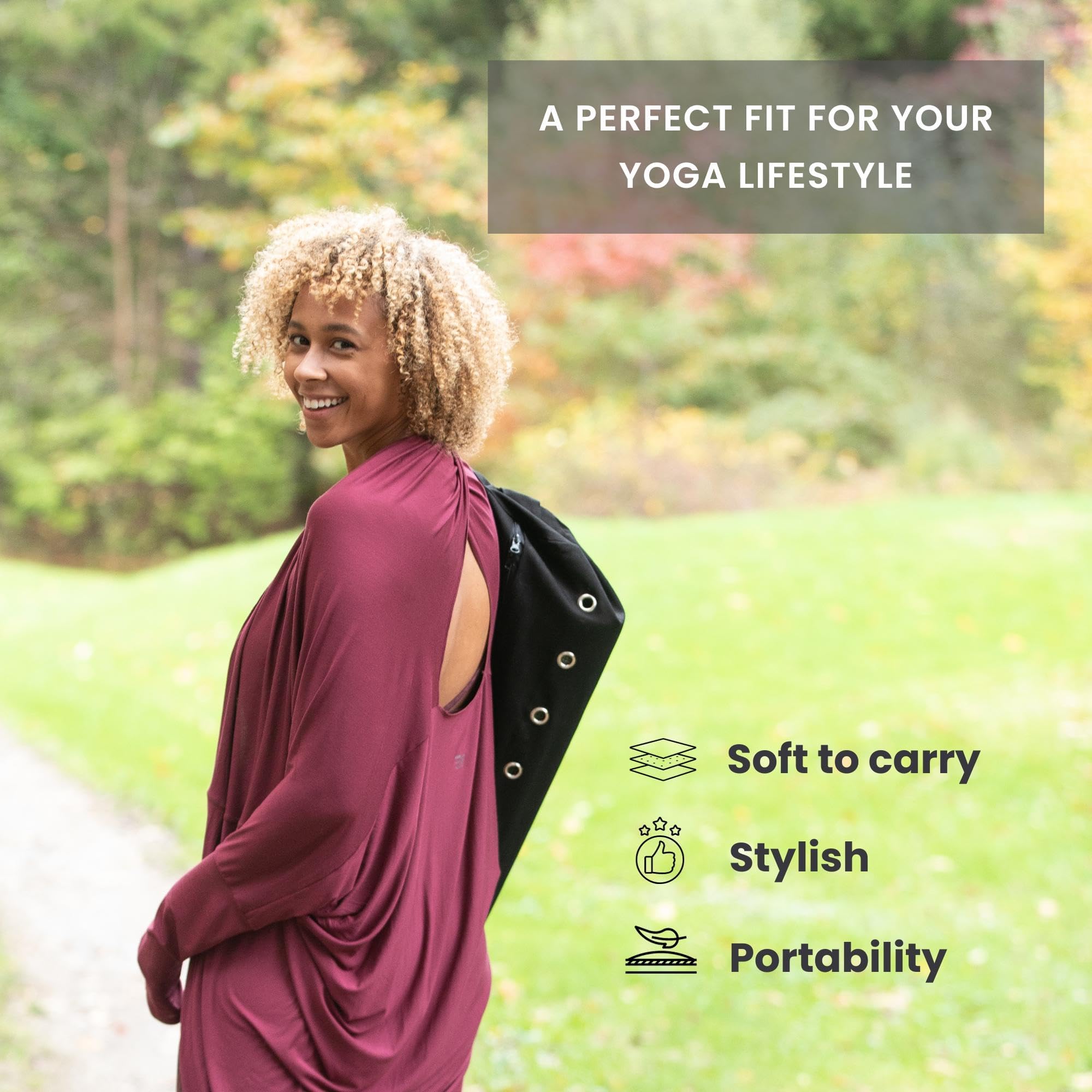 Everyday Yoga Torba na matę do jogi premium, wiele kieszeni, regulowany pasek, podróżna torba na siłownię, torba na matę